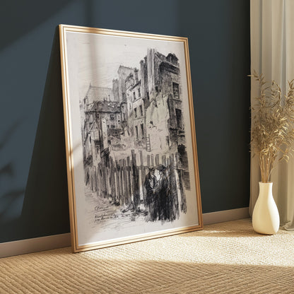 Premium Poster of Intricately Detailed Urban Scene Art Lithography Posters