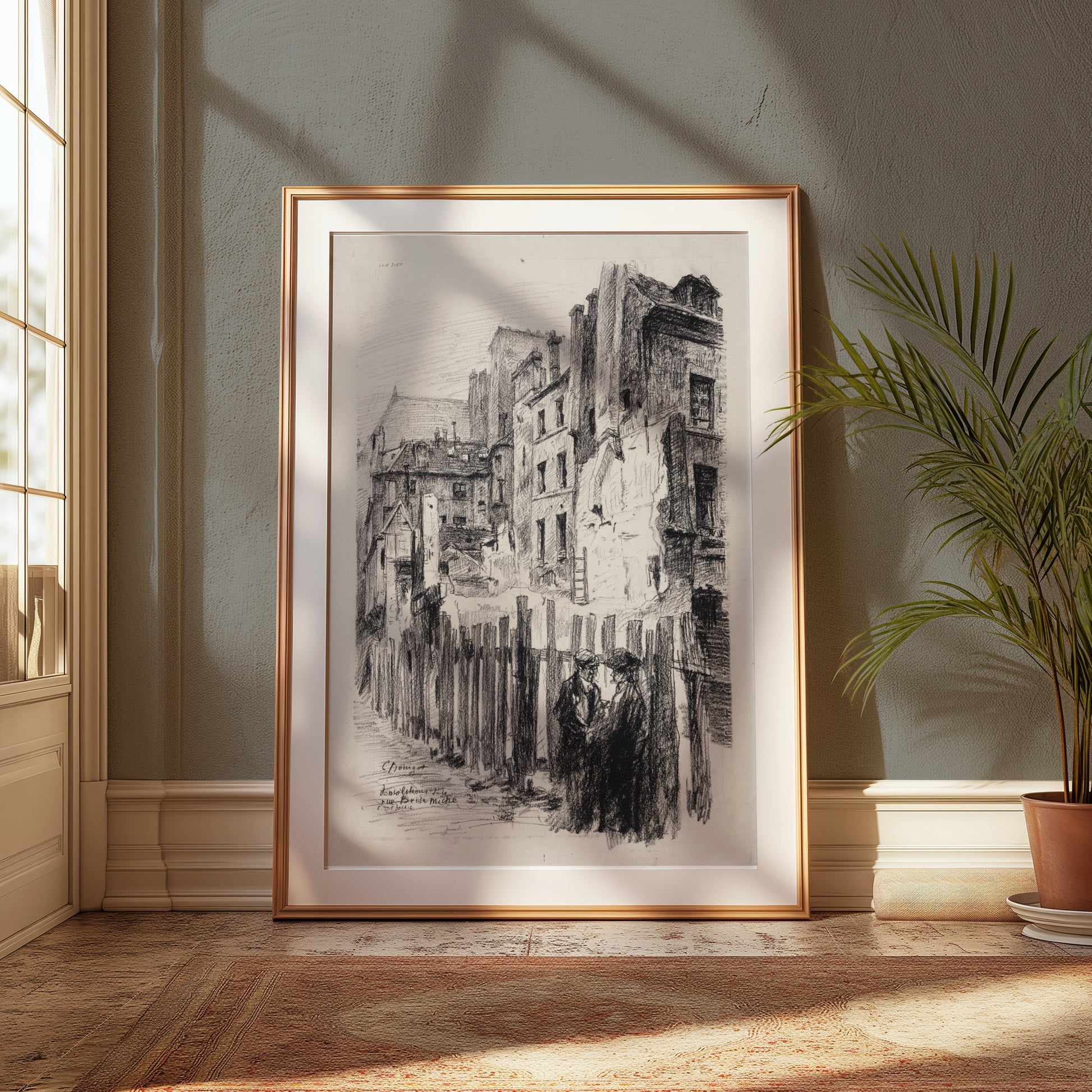 Premium Poster of Intricately Detailed Urban Scene Art Lithography Posters