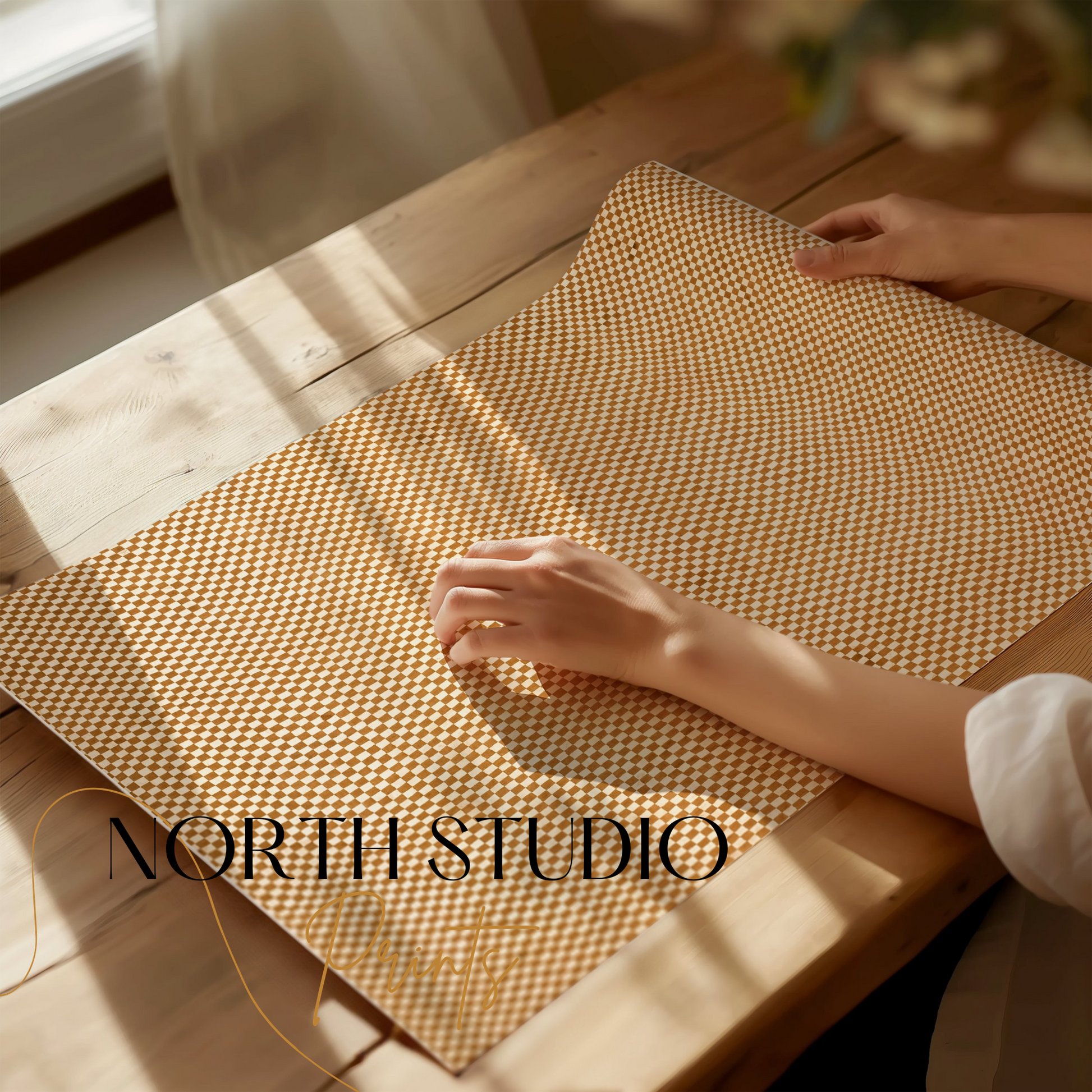 Premium Poster of Intriguing Checkered Pattern Design Art Posters