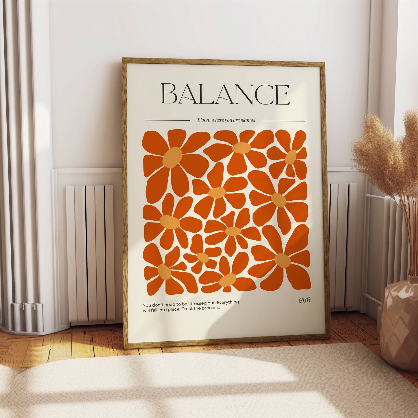 Premium Poster of Intriguing Orange Flower Blooms with Inspiring Quote Posters