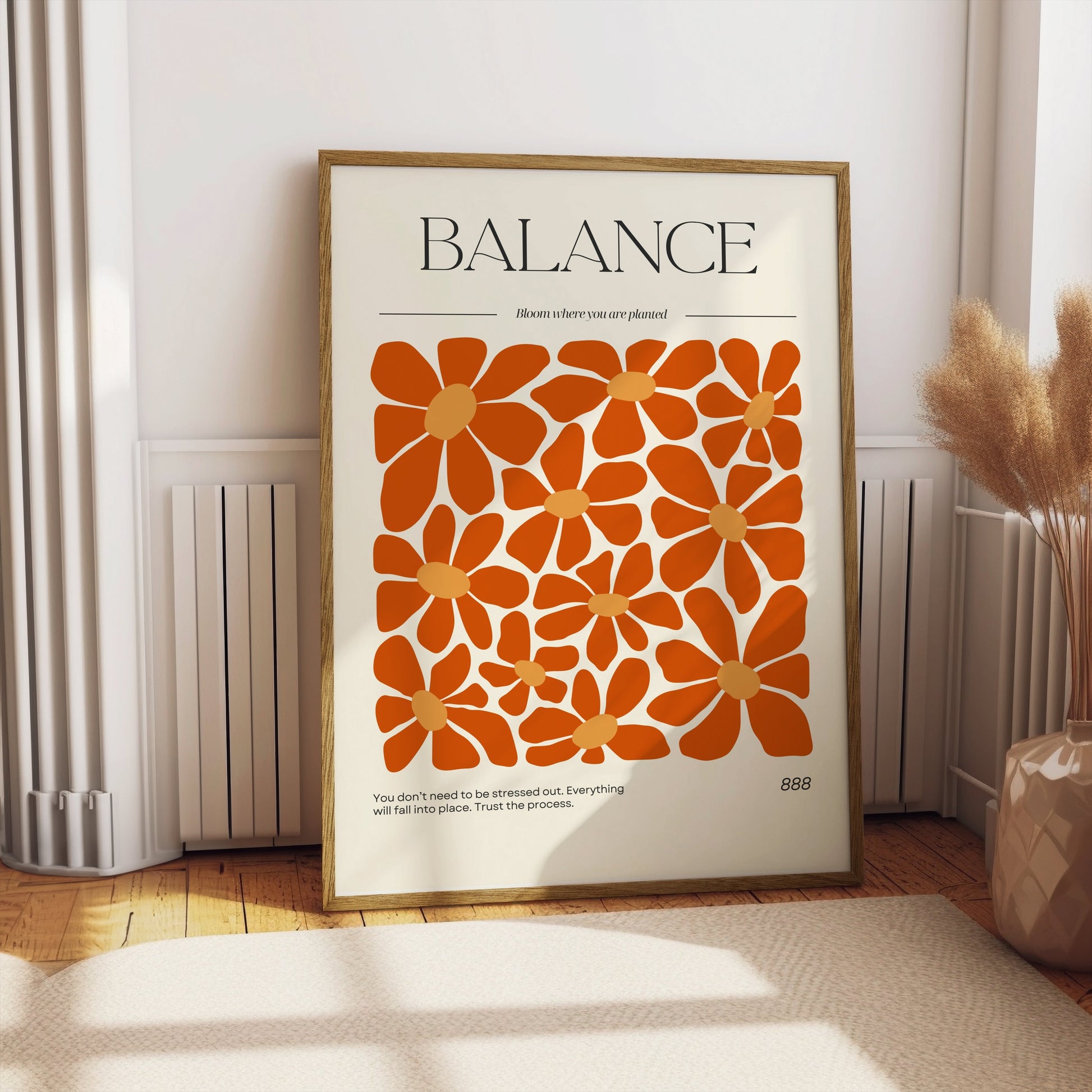 Premium Poster of Intriguing Orange Flower Blooms with Inspiring Quote Posters