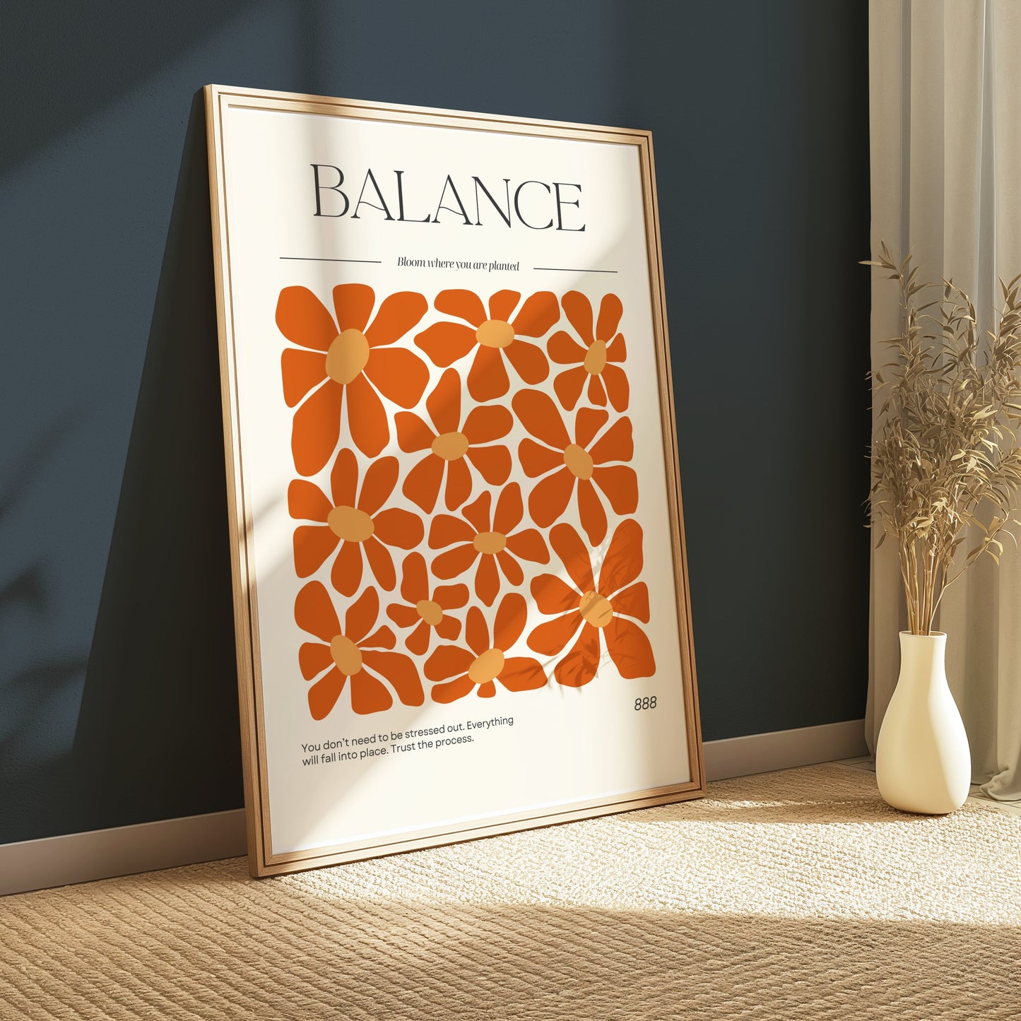 Premium Poster of Intriguing Orange Flower Blooms with Inspiring Quote Posters