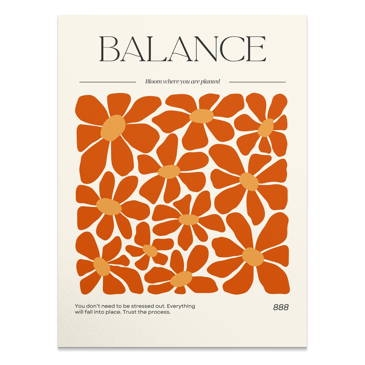 Premium Poster of Intriguing Orange Flower Blooms with Inspiring Quote Posters