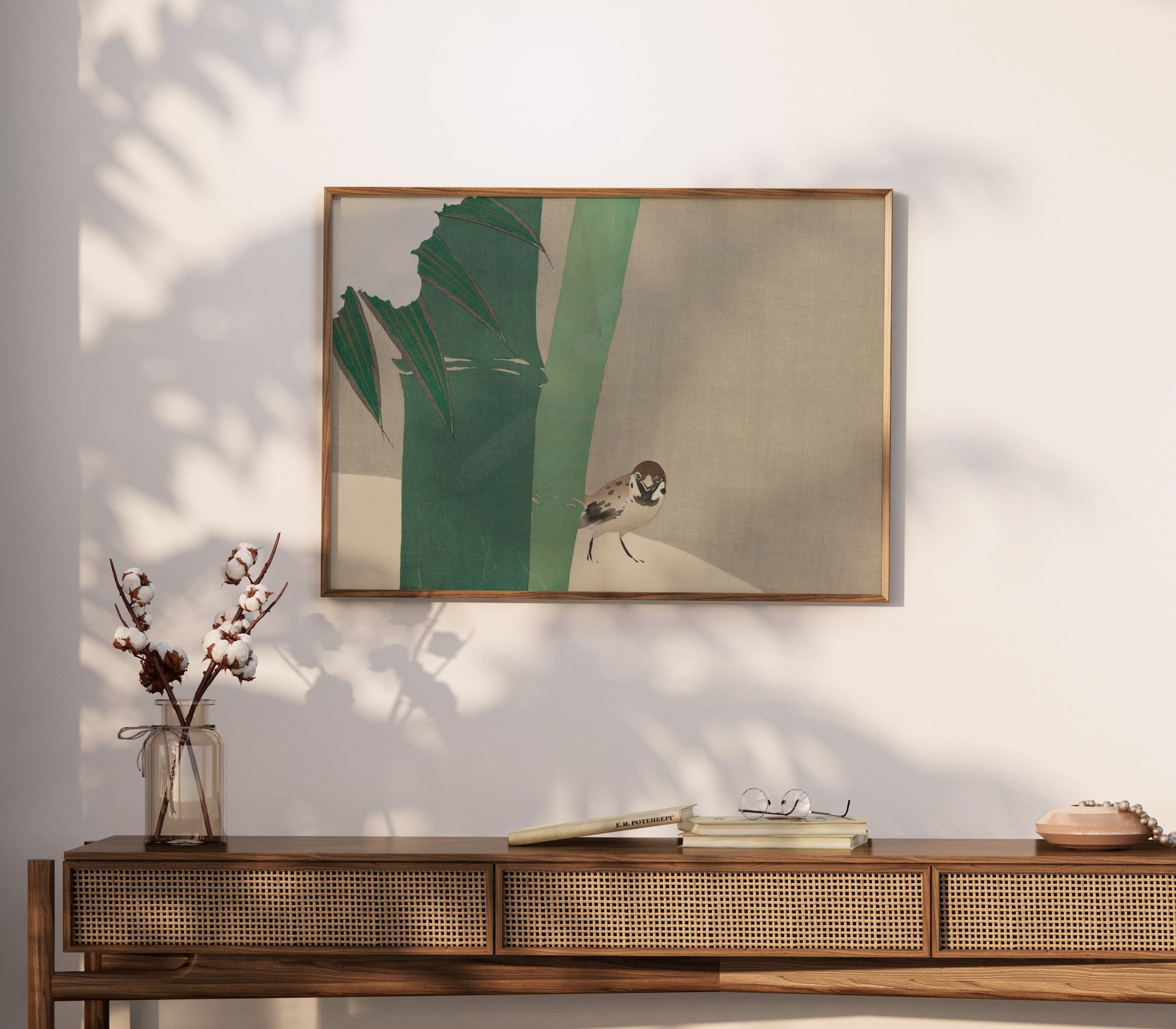 Premium Poster of Japanese Animal Art Bamboo and Bird Nature Posters