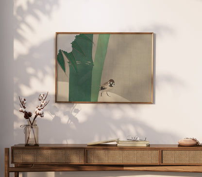 Premium Poster of Japanese Animal Art Bamboo and Bird Nature Posters
