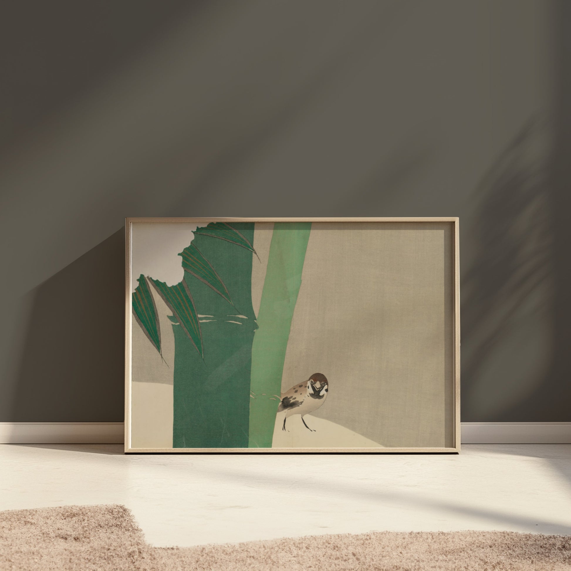 Premium Poster of Japanese Animal Art Bamboo and Bird Nature Posters