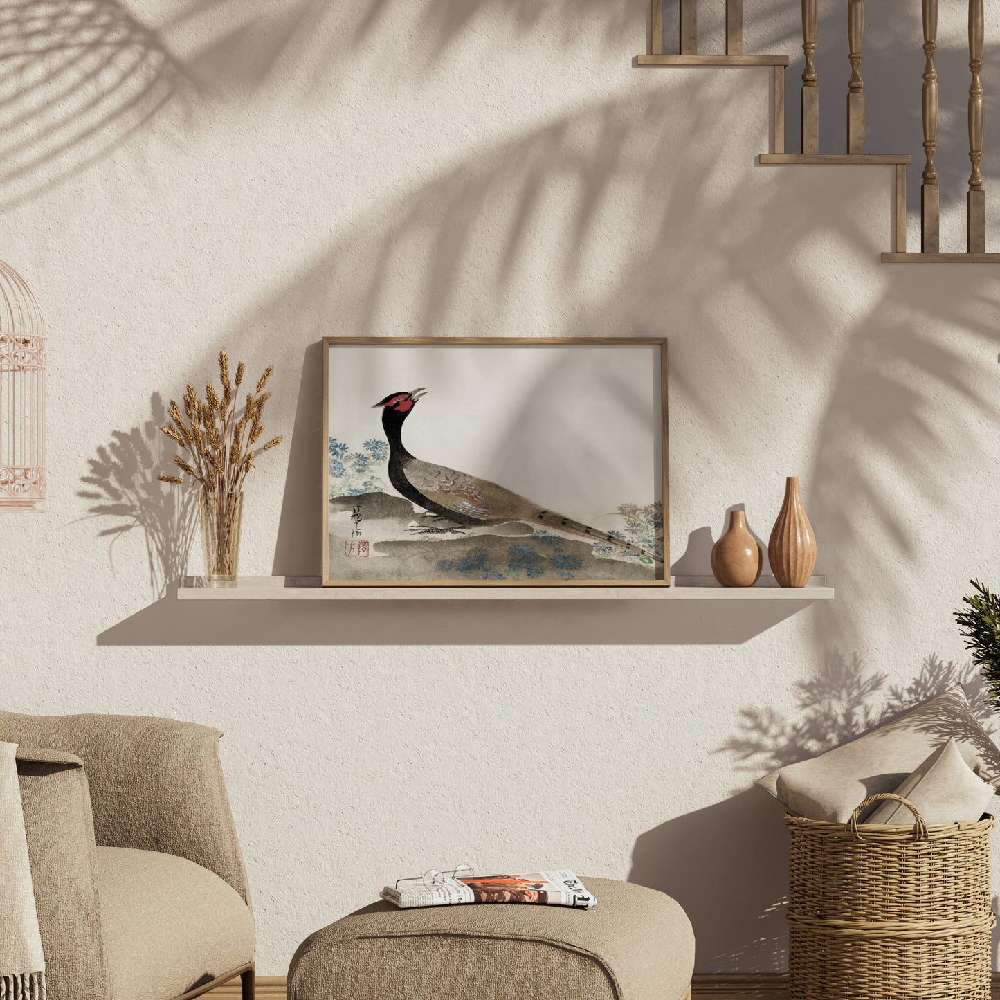 Premium Poster of Japanese Art Pheasant Painting Decorative Posters