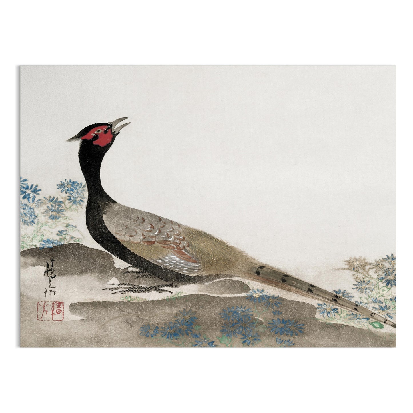 Premium Poster of Japanese Art Pheasant Painting Decorative Posters