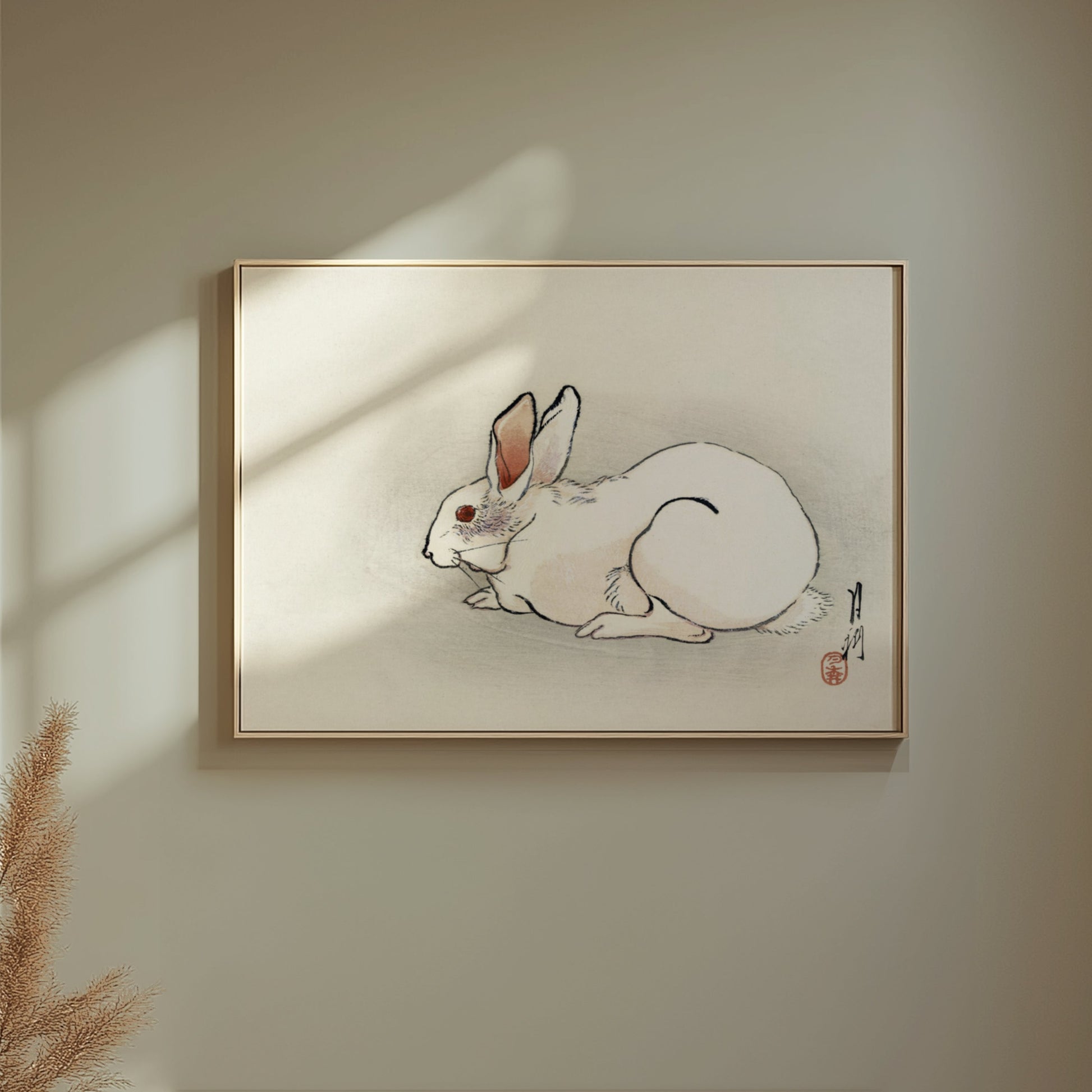Premium Poster of Japanese Art White Rabbit Design Classic Style Posters