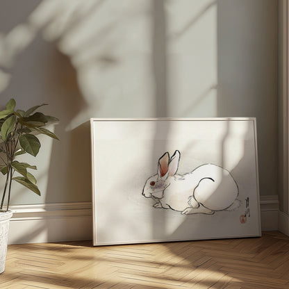 Premium Poster of Japanese Art White Rabbit Design Classic Style Posters