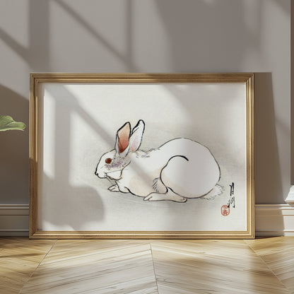 Premium Poster of Japanese Art White Rabbit Design Classic Style Posters