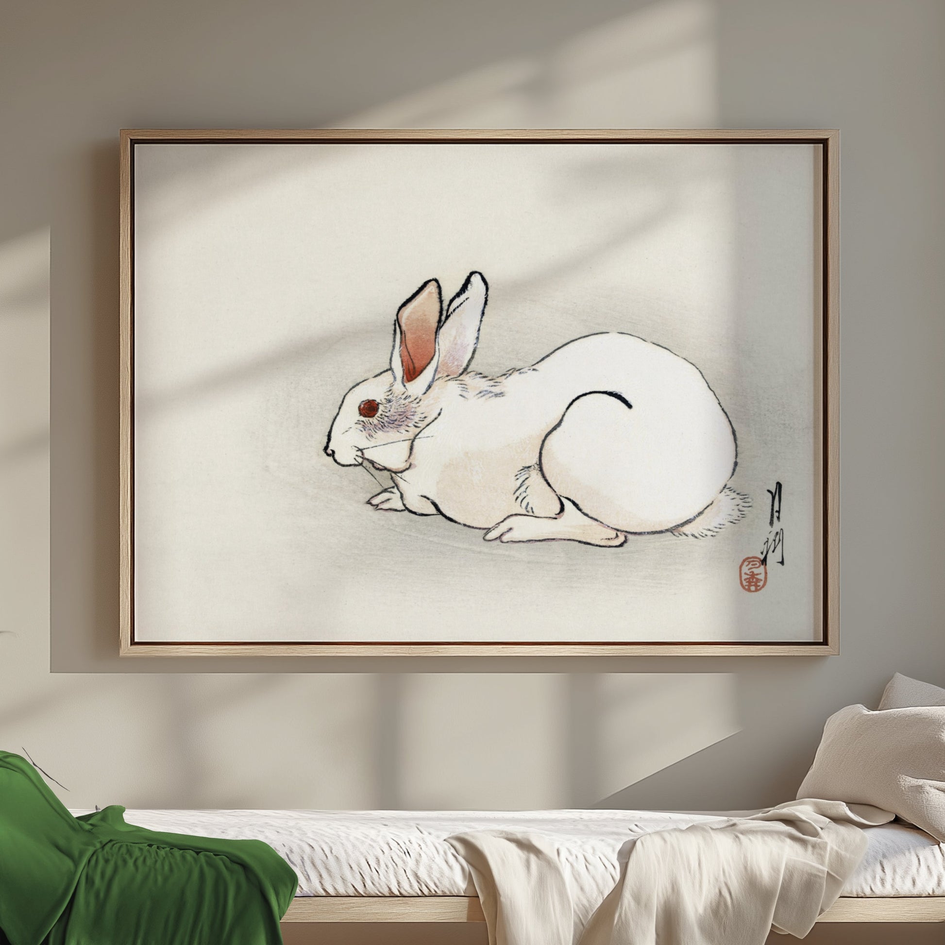 Premium Poster of Japanese Art White Rabbit Design Classic Style Posters
