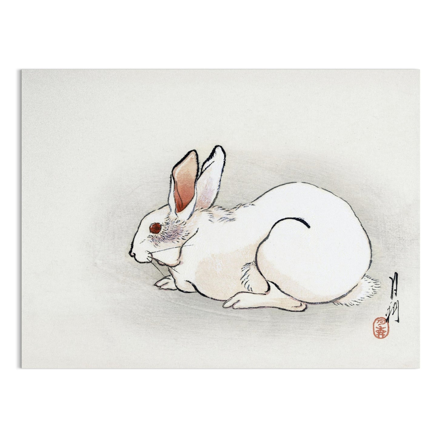 Premium Poster of Japanese Art White Rabbit Design Classic Style Posters