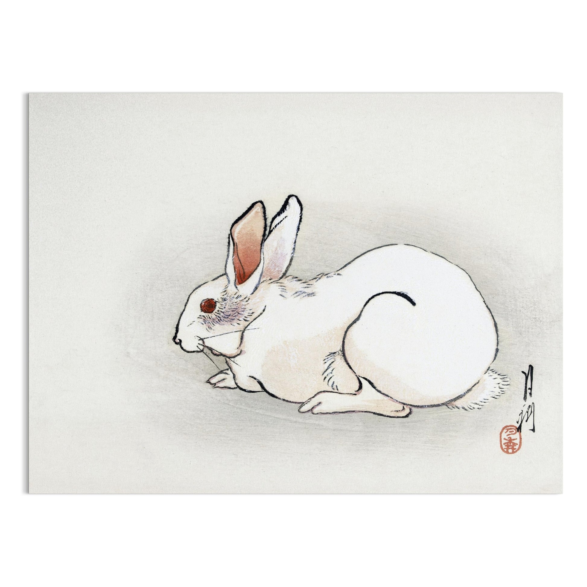 Premium Poster of Japanese Art White Rabbit Design Classic Style Posters