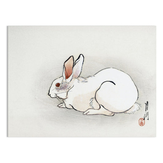 Premium Poster of Japanese Art White Rabbit Design Classic Style Posters