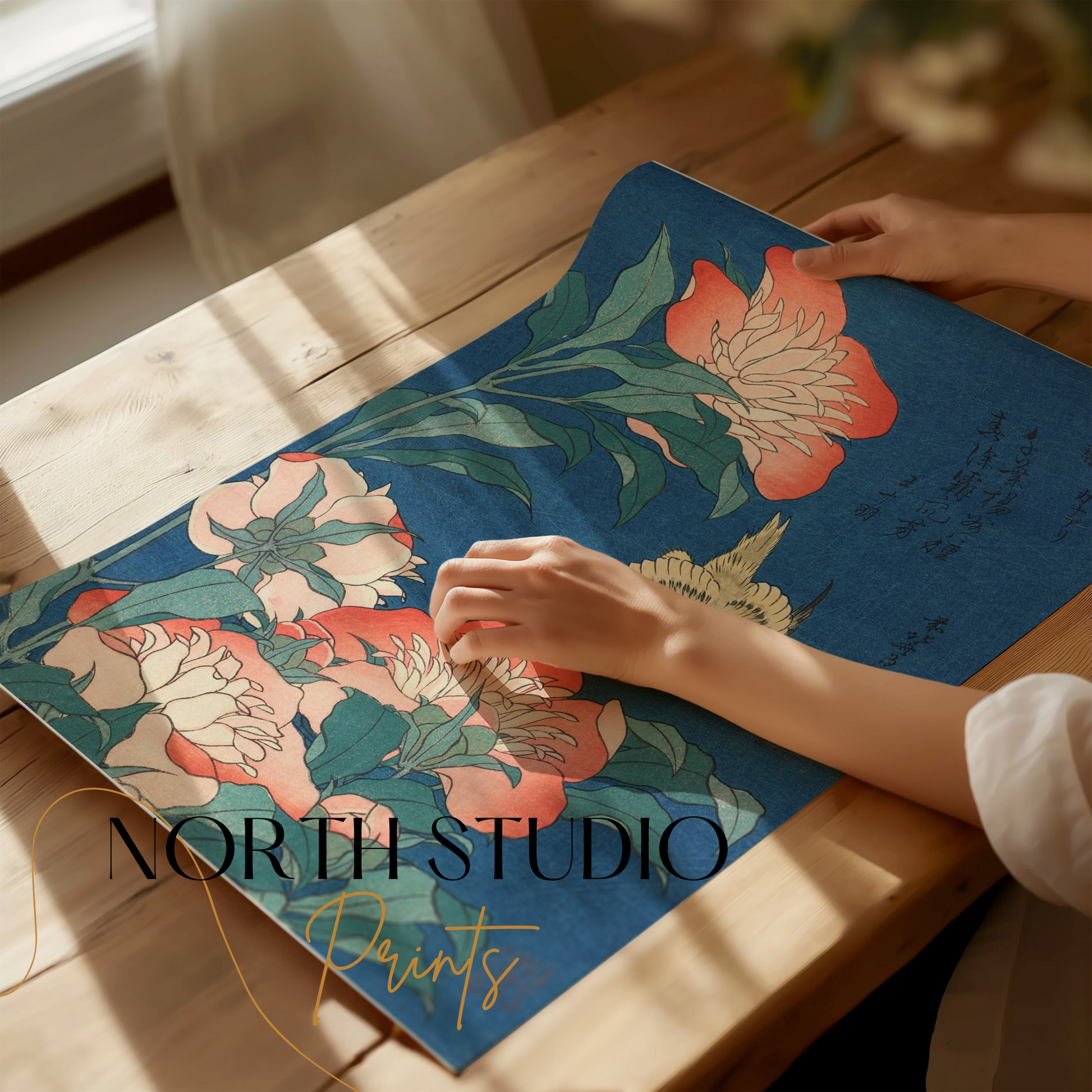 Premium Poster of Japanese Bird and Floral Art Design Posters