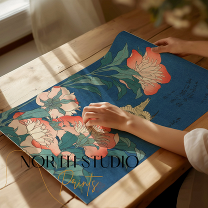 Premium Poster of Japanese Bird and Floral Art Design Posters