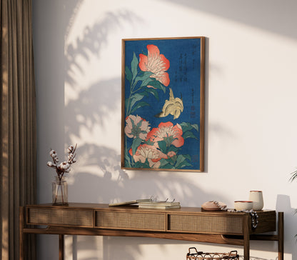 Premium Poster of Japanese Bird and Floral Art Design Posters