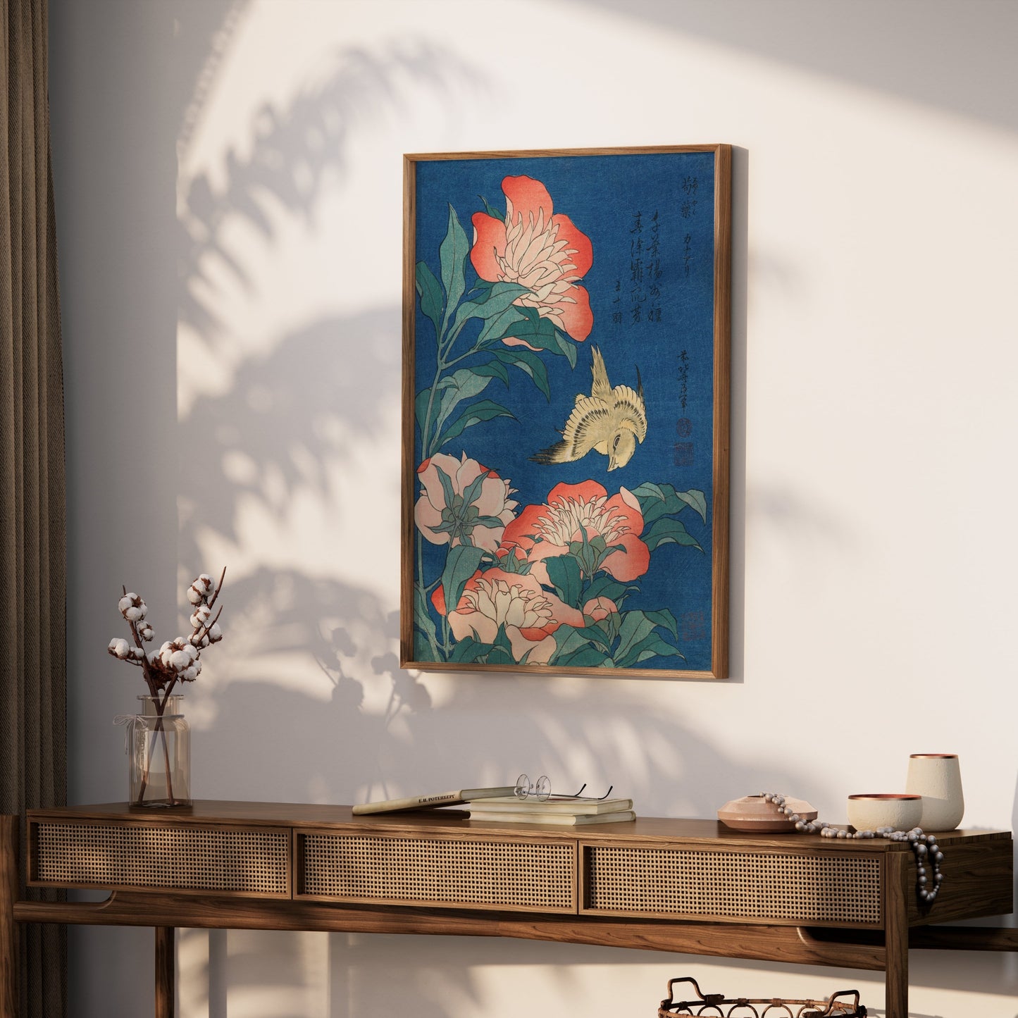Premium Poster of Japanese Bird and Floral Art Design Posters