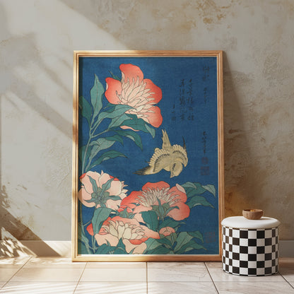 Premium Poster of Japanese Bird and Floral Art Design Posters