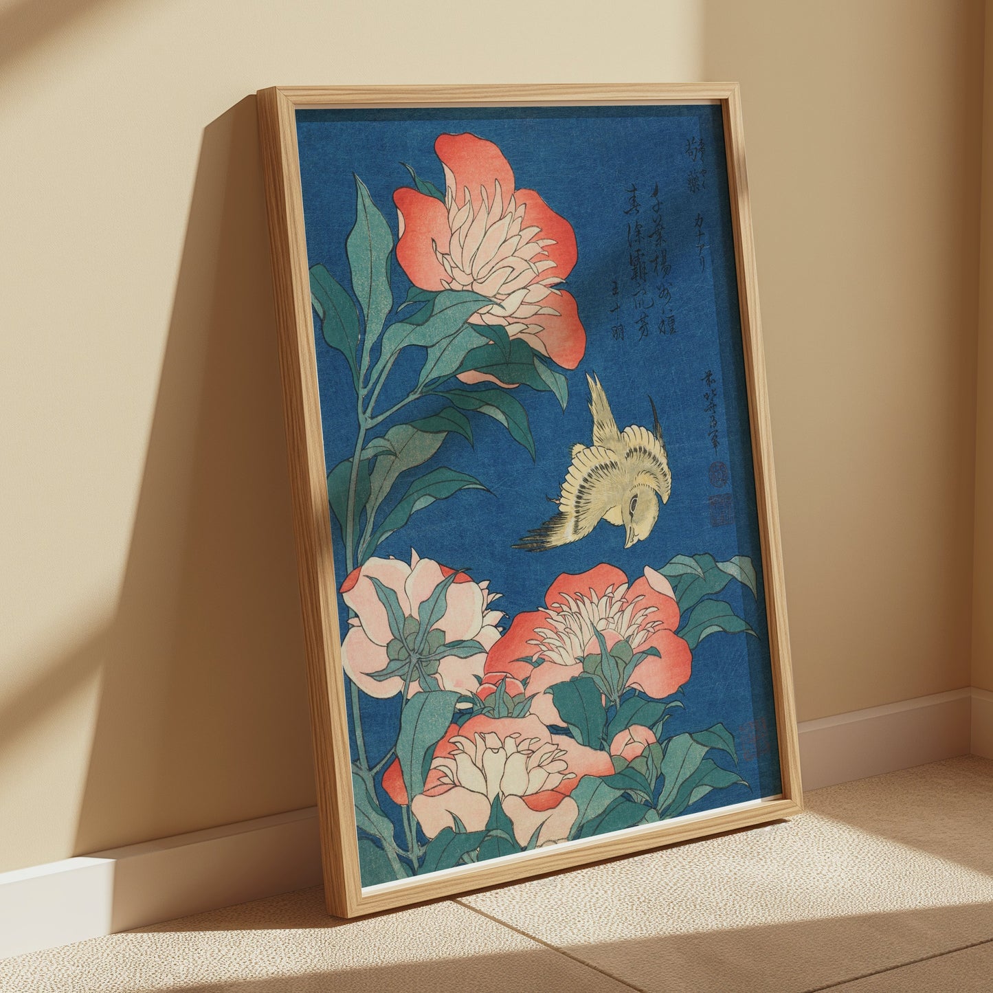 Premium Poster of Japanese Bird and Floral Art Design Posters