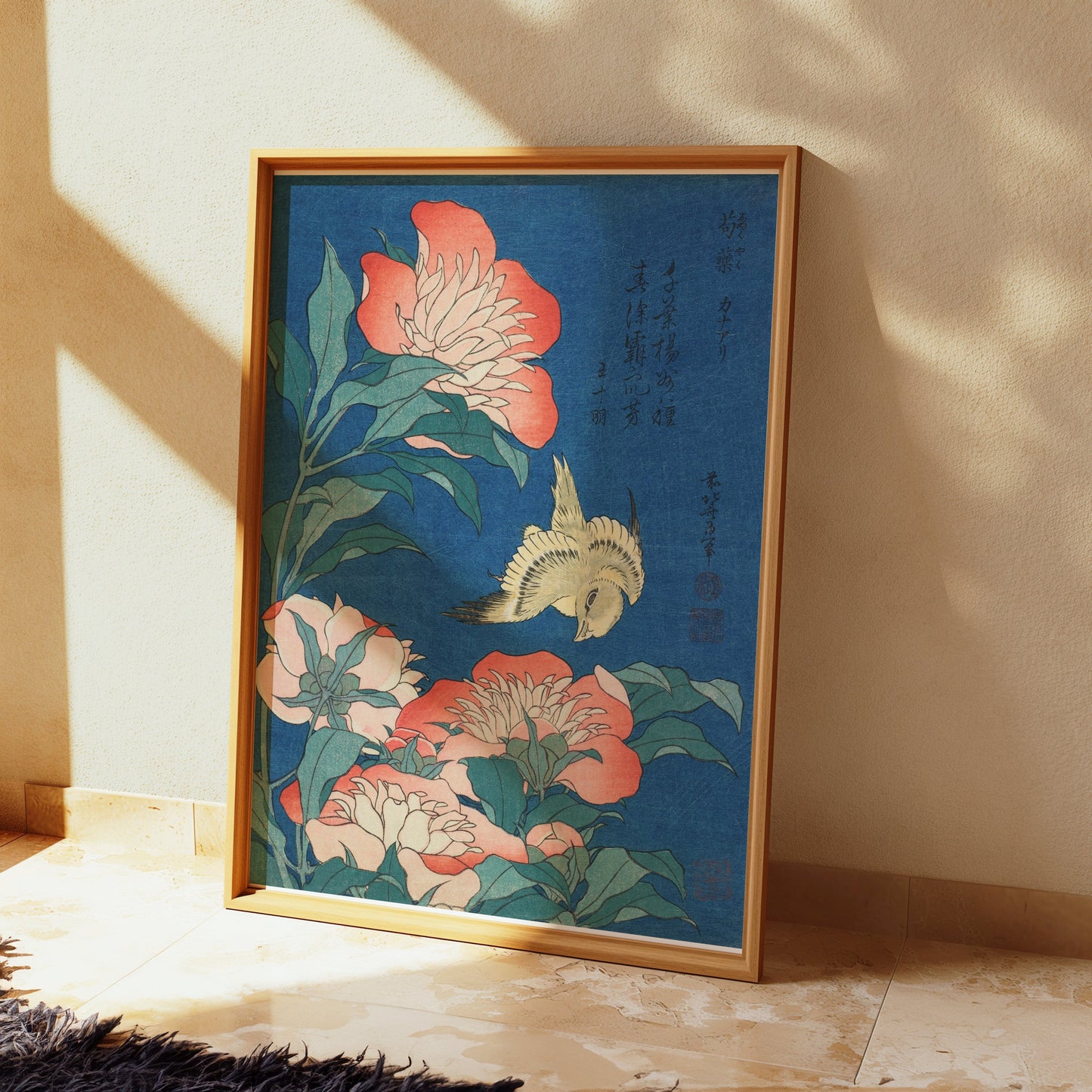 Premium Poster of Japanese Bird and Floral Art Design Posters