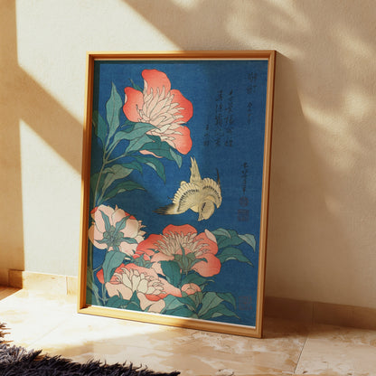 Premium Poster of Japanese Bird and Floral Art Design Posters