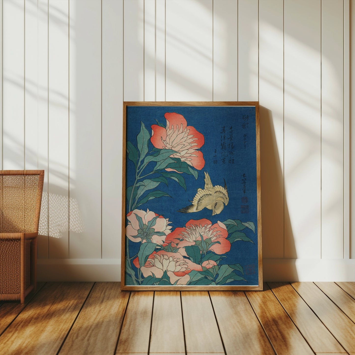 Premium Poster of Japanese Bird and Floral Art Design Posters