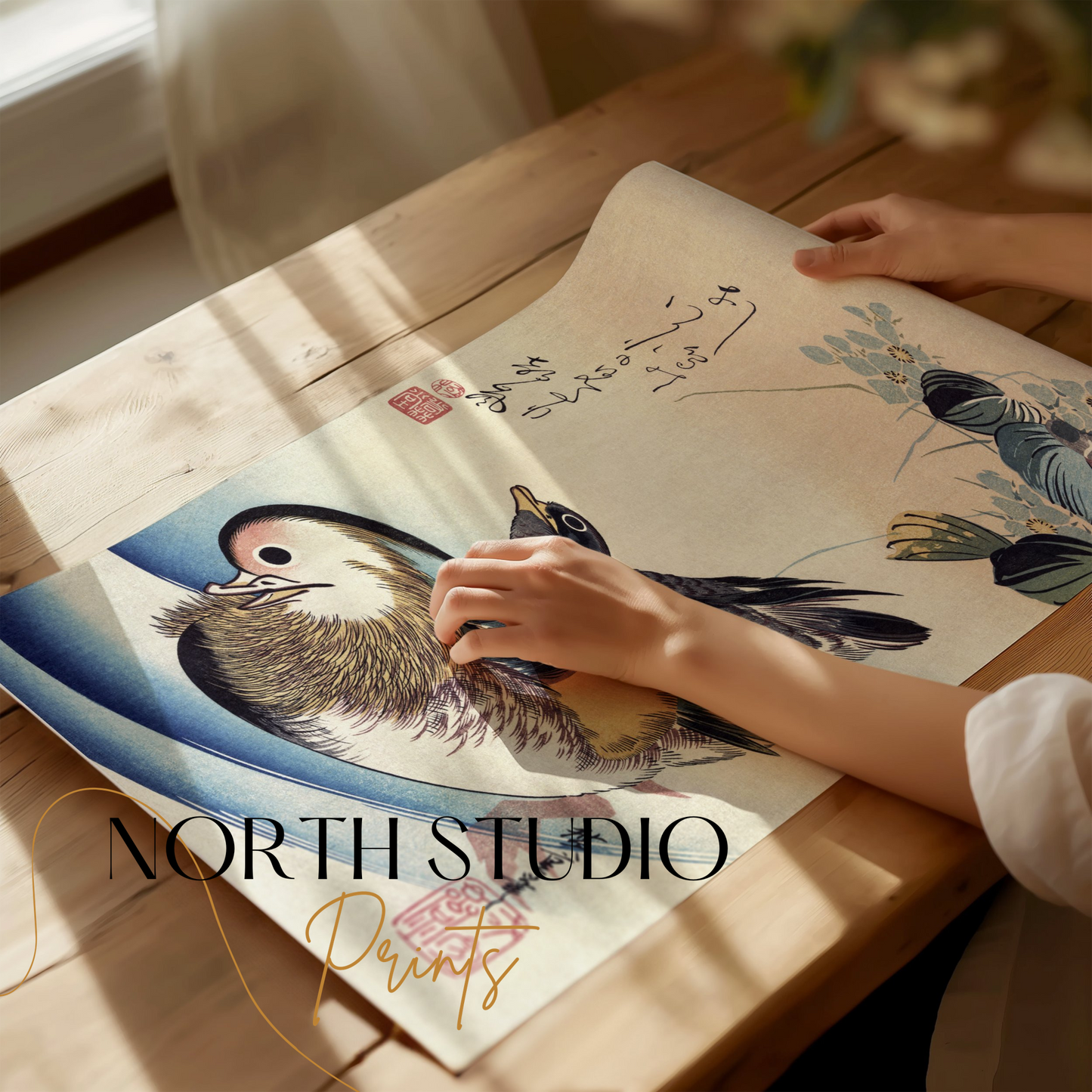 Premium Poster of Japanese Birds and Flower Aesthetic Art Posters