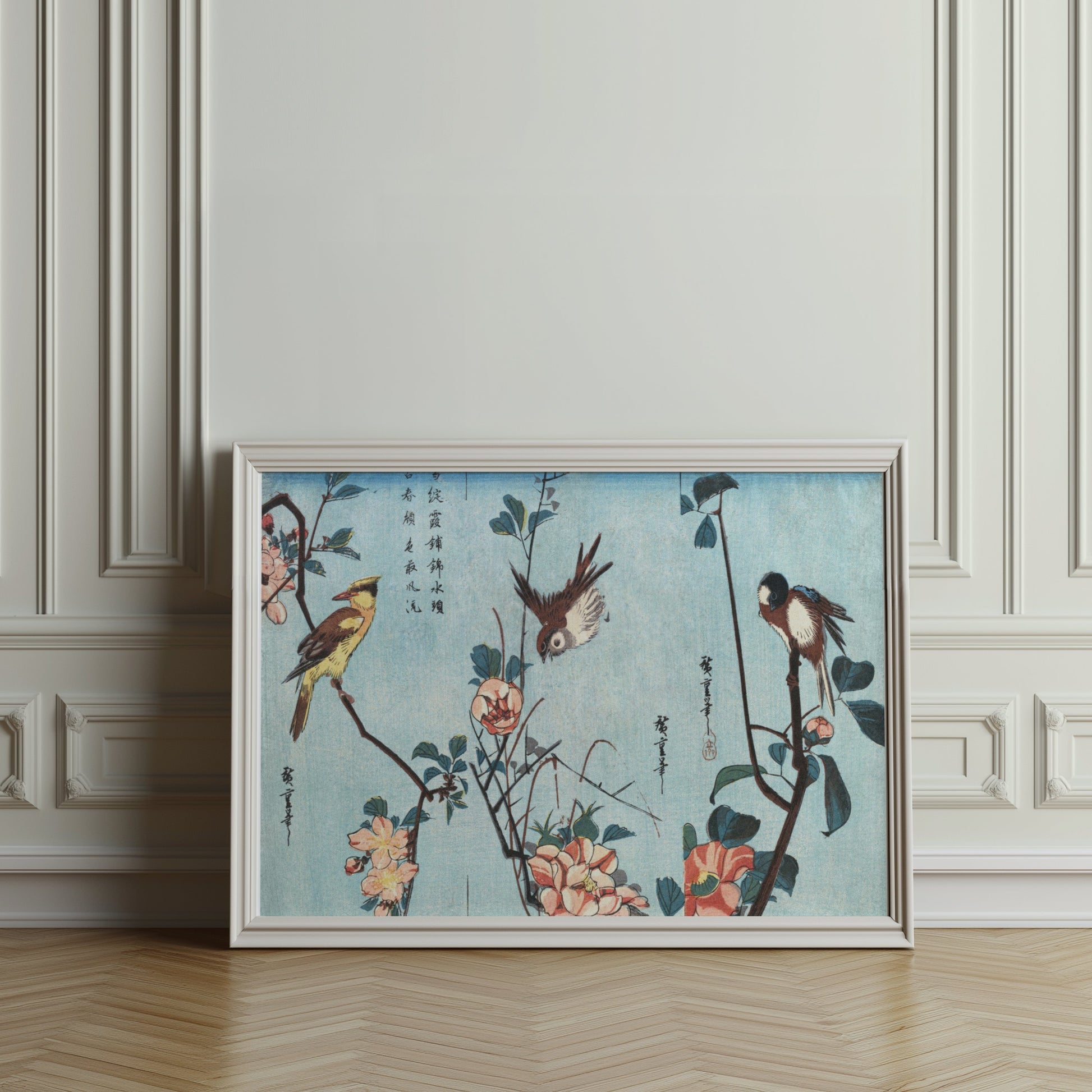 Premium Poster of Japanese Birds and Flowers Art Vintage Style Posters