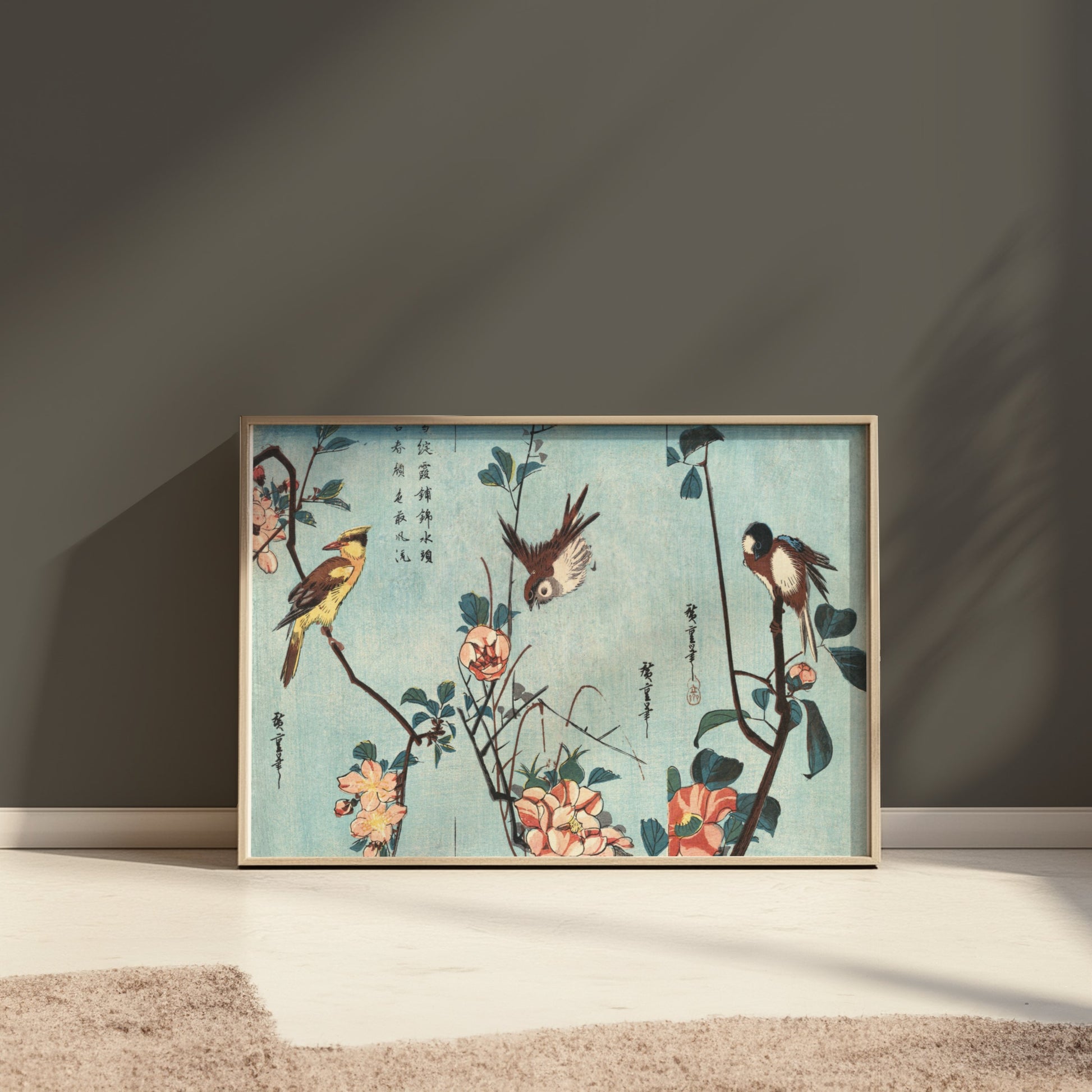 Premium Poster of Japanese Birds and Flowers Art Vintage Style Posters