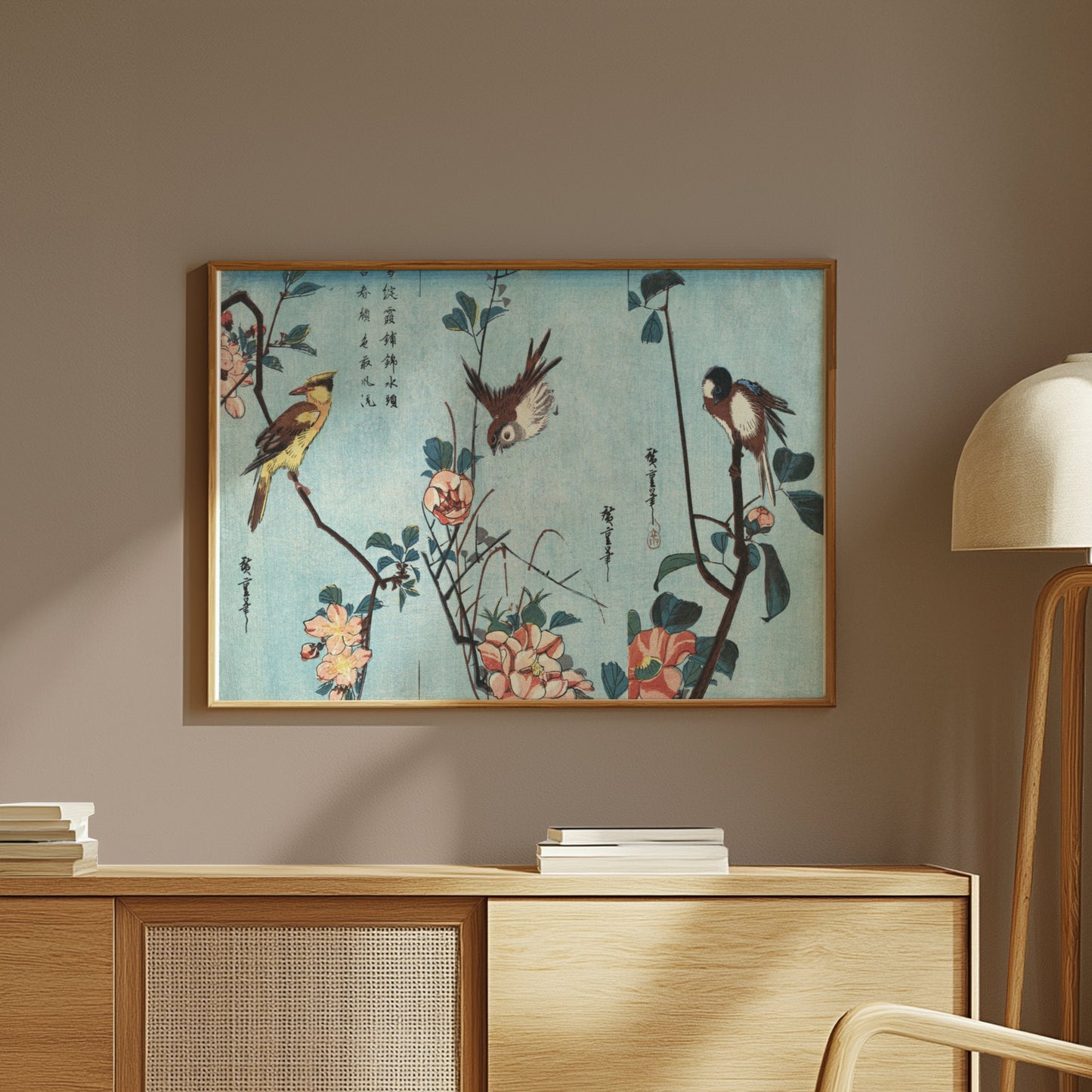 Premium Poster of Japanese Birds and Flowers Art Vintage Style Posters