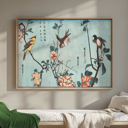 Premium Poster of Japanese Birds and Flowers Art Vintage Style Posters