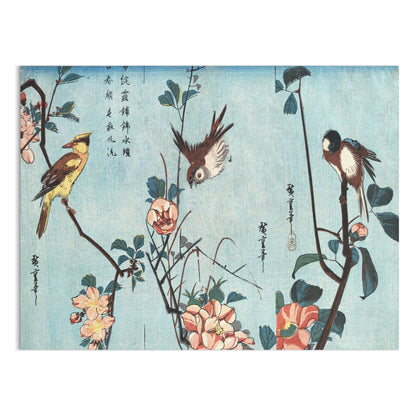Premium Poster of Japanese Birds and Flowers Art Vintage Style Posters
