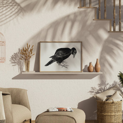 Premium Poster of Japanese Black Bird Art Print Poster Black White Posters