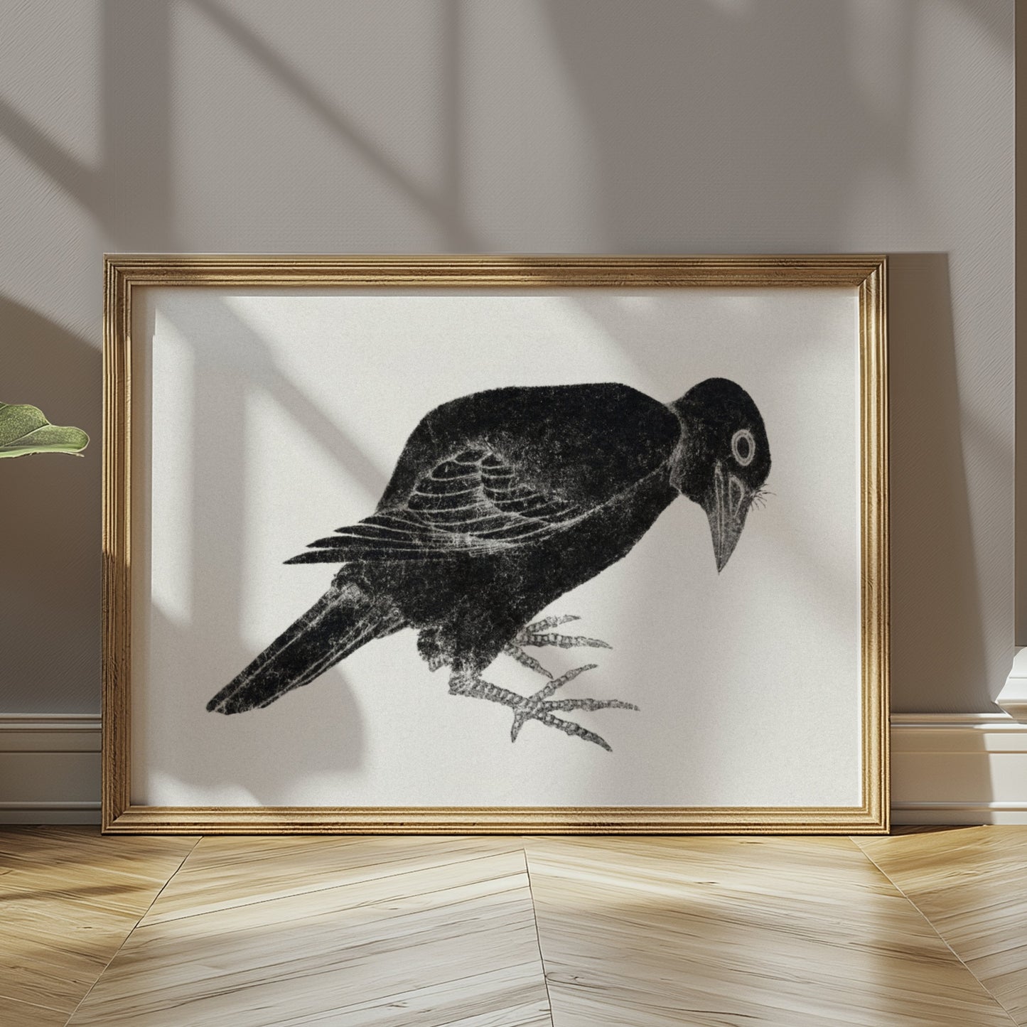 Premium Poster of Japanese Black Bird Art Print Poster Black White Posters