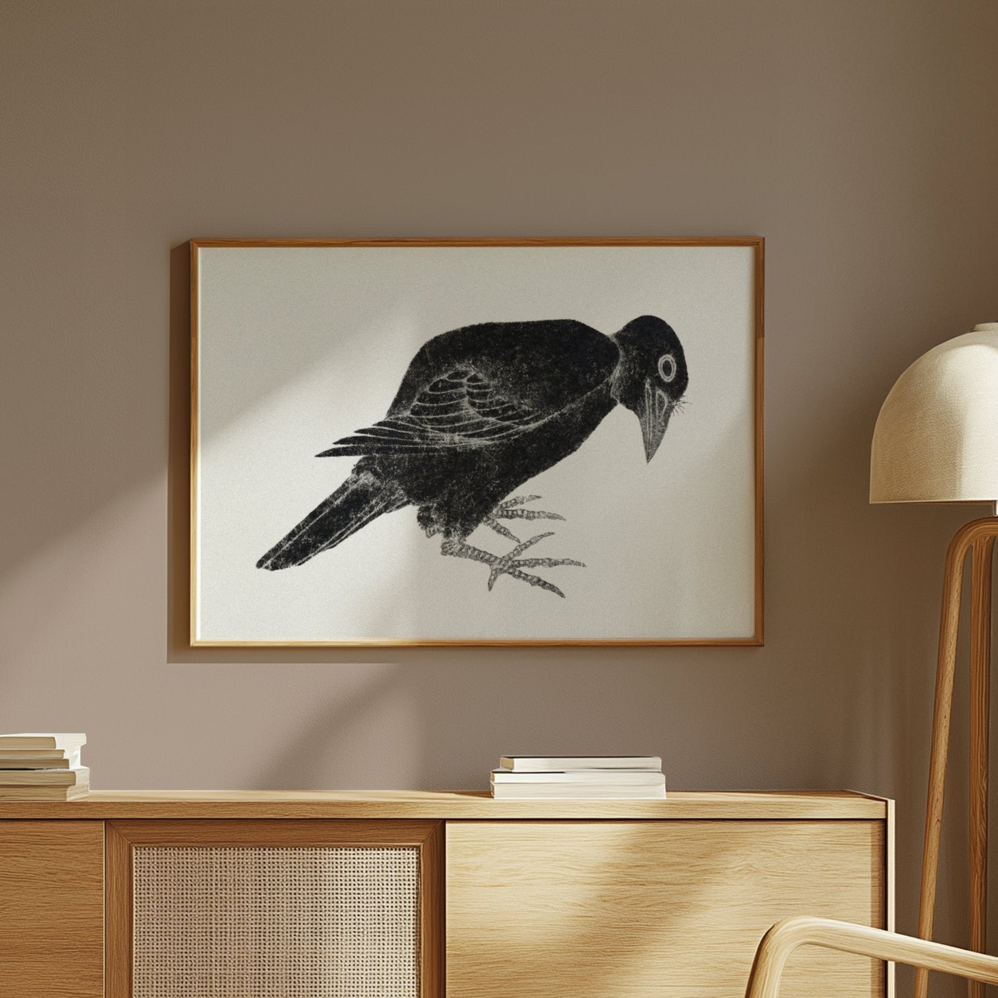 Premium Poster of Japanese Black Bird Art Print Poster Black White Posters