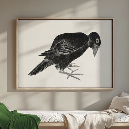 Premium Poster of Japanese Black Bird Art Print Poster Black White Posters
