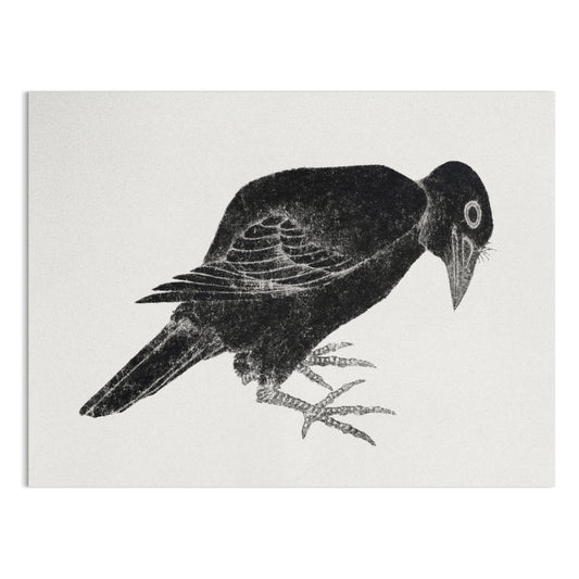 Premium Poster of Japanese Black Bird Art Print Poster Black White Posters
