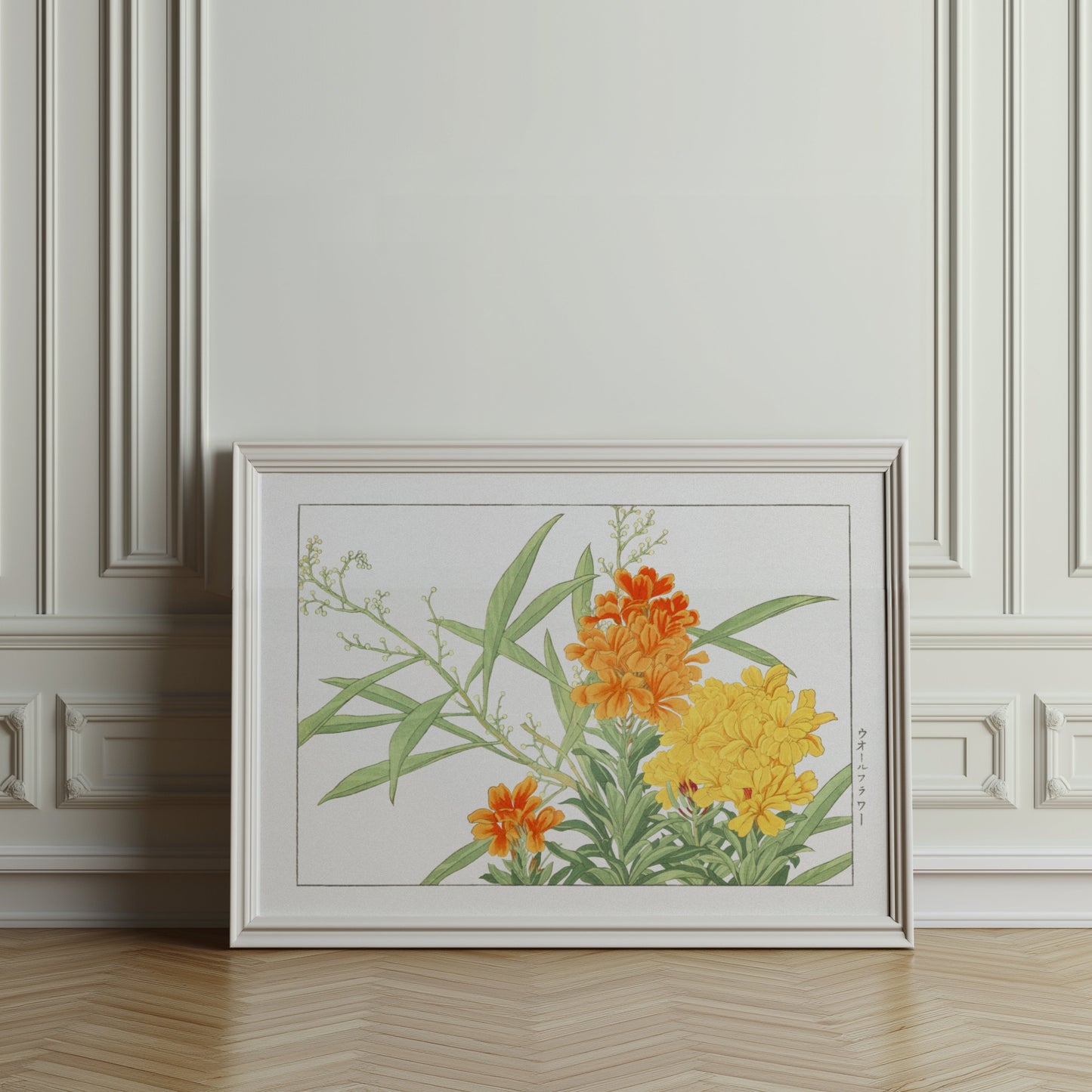 Premium Poster of Japanese Botanical Marigold Illustration Art Posters