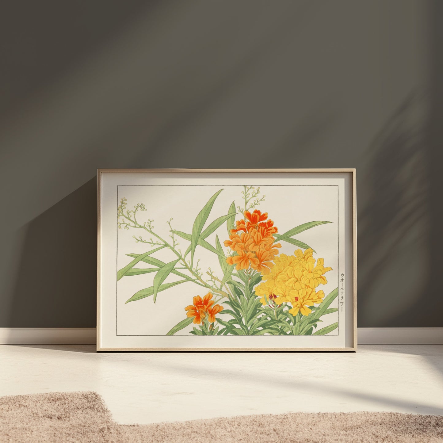 Premium Poster of Japanese Botanical Marigold Illustration Art Posters