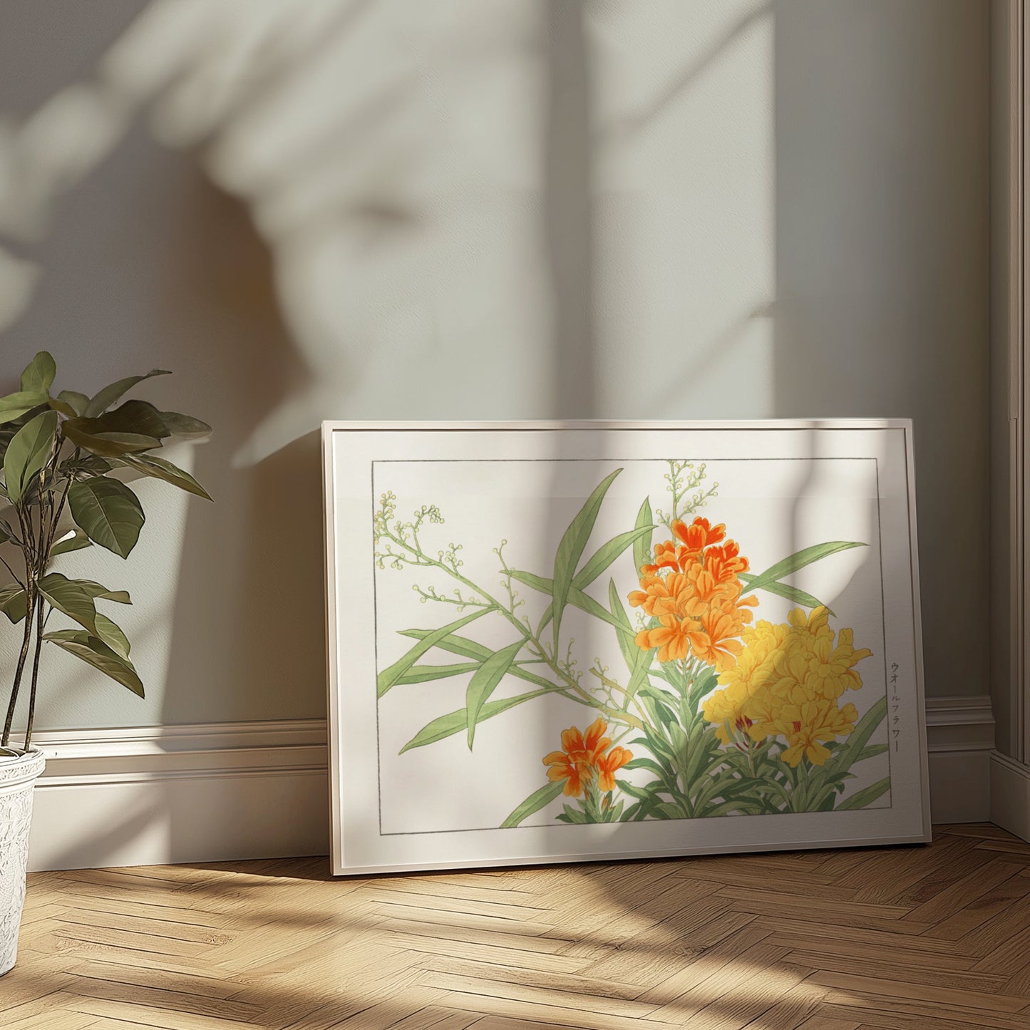 Premium Poster of Japanese Botanical Marigold Illustration Art Posters