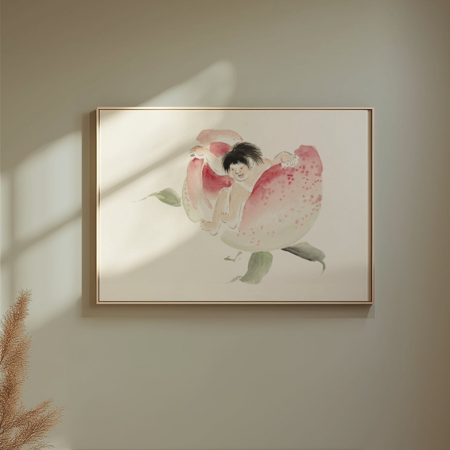 Premium Poster of Japanese Folklore Peach Boy Illustration Art Posters