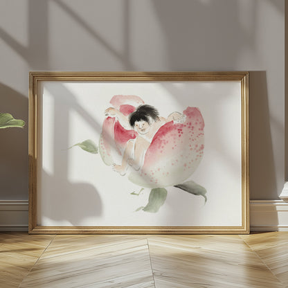 Premium Poster of Japanese Folklore Peach Boy Illustration Art Posters