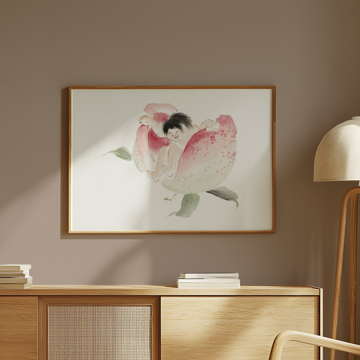 Premium Poster of Japanese Folklore Peach Boy Illustration Art Posters