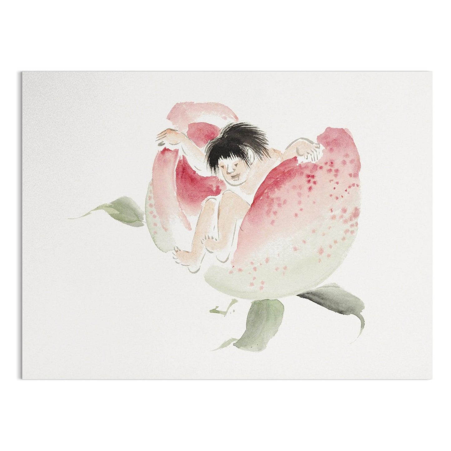 Premium Poster of Japanese Folklore Peach Boy Illustration Art Posters