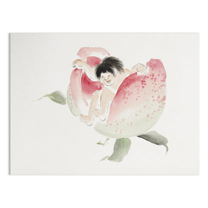Premium Poster of Japanese Folklore Peach Boy Illustration Art Posters