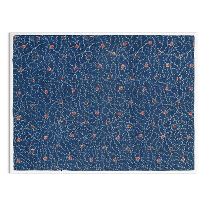 Premium Poster of Japanese Inspired Blue and Red Dots Decorative Posters