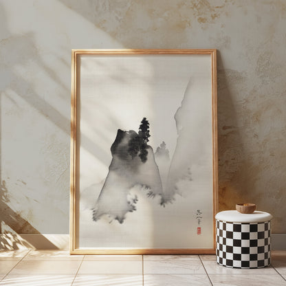 Premium Poster of Japanese Landscape Ink Wash Painting Art Posters