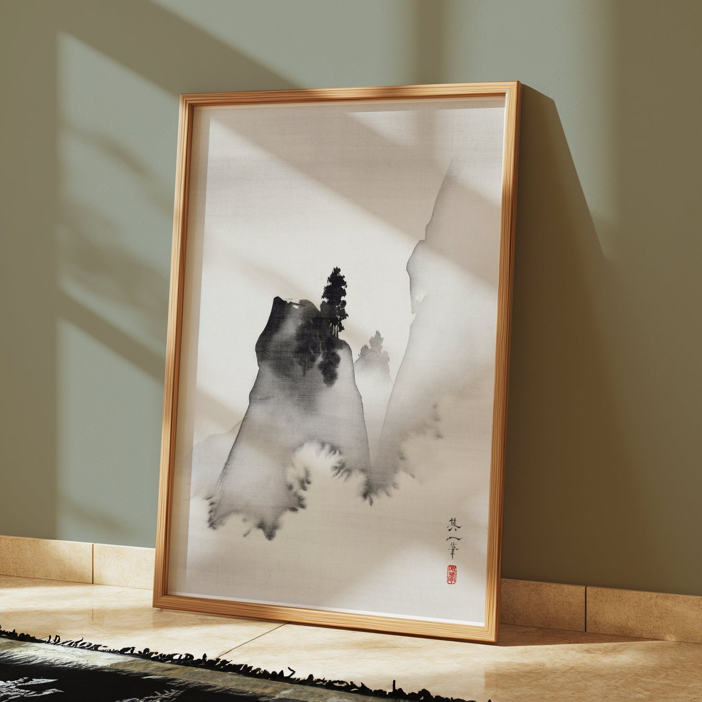 Premium Poster of Japanese Landscape Ink Wash Painting Art Posters